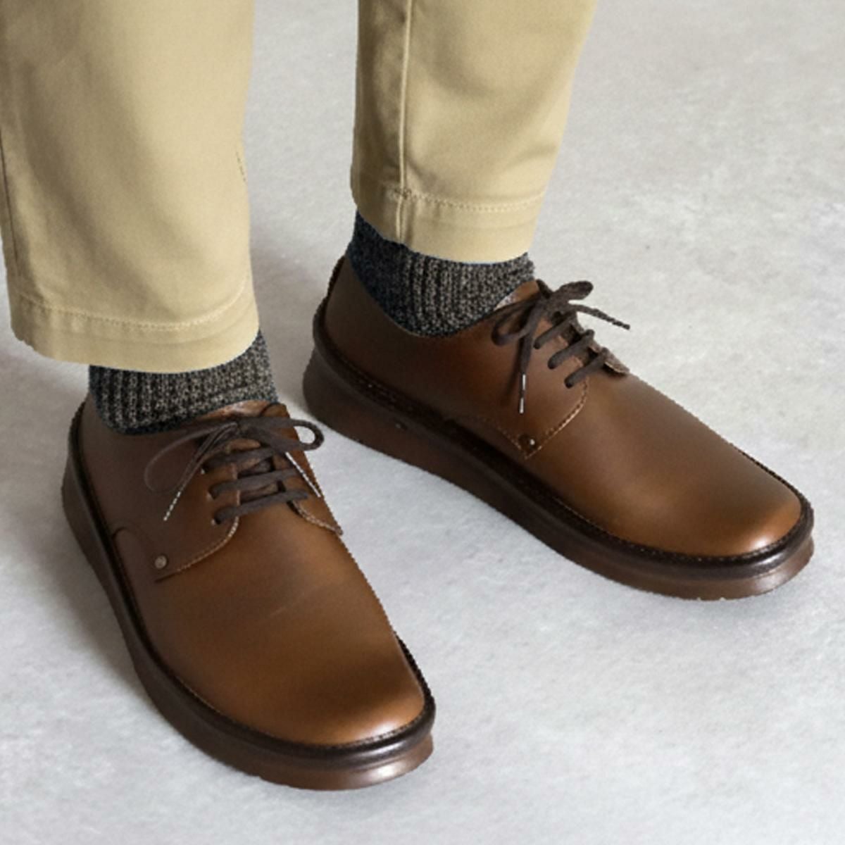 メンズ レースアップシューズ ウエッジヒール 紐靴 紳士靴 通勤