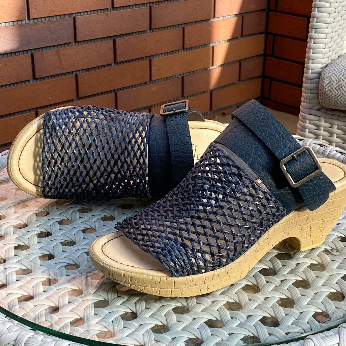 2way メッシュ ヒールサンダル サボサンダル 厚底 ストームヒール