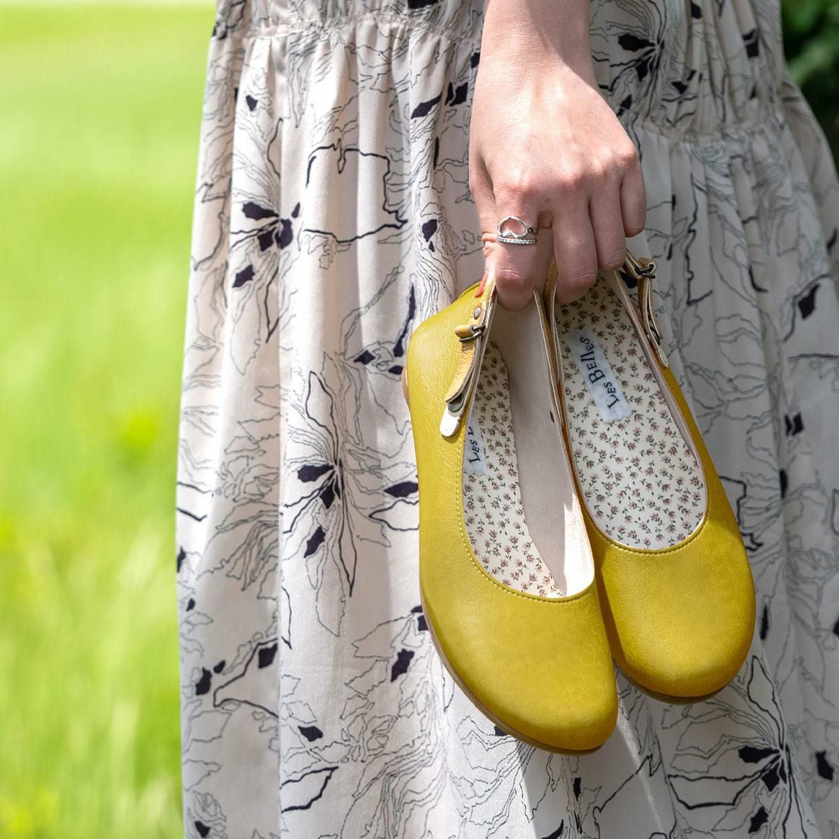 バレエシューズ パンプス 2way ストラップ カジュアル フラットヒール