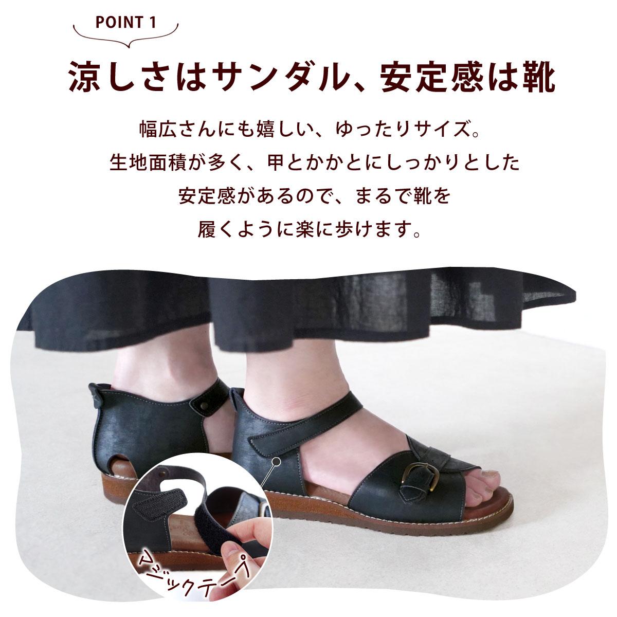 幅広特注】フラットサンダル レディース 歩きやすい 痛くない 柔らかい