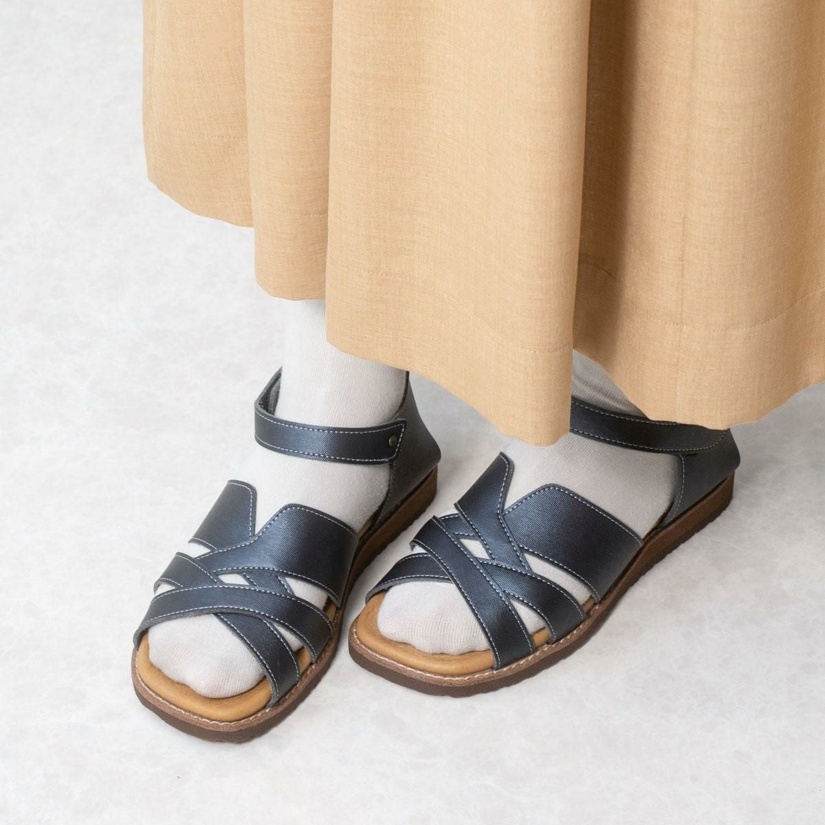幅広特注】サンダル レディース 歩きやすい 痛くない ストラップ