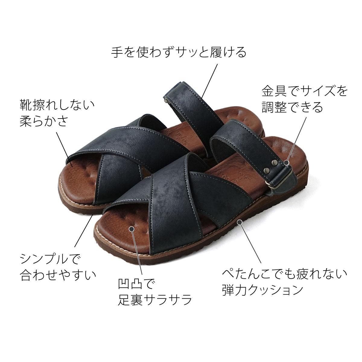 【美品】H.P.S. エイチピーエス レッド コンフォートサンダル　23.5 幅広特注】サンダル 歩きやすい レディース フラット 疲れない 疲れ